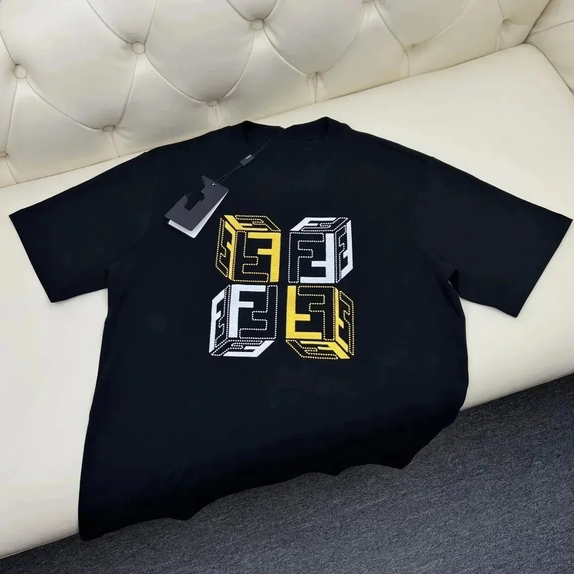 Fendi Fendi FF Logo Black T-Shirt Black - 1