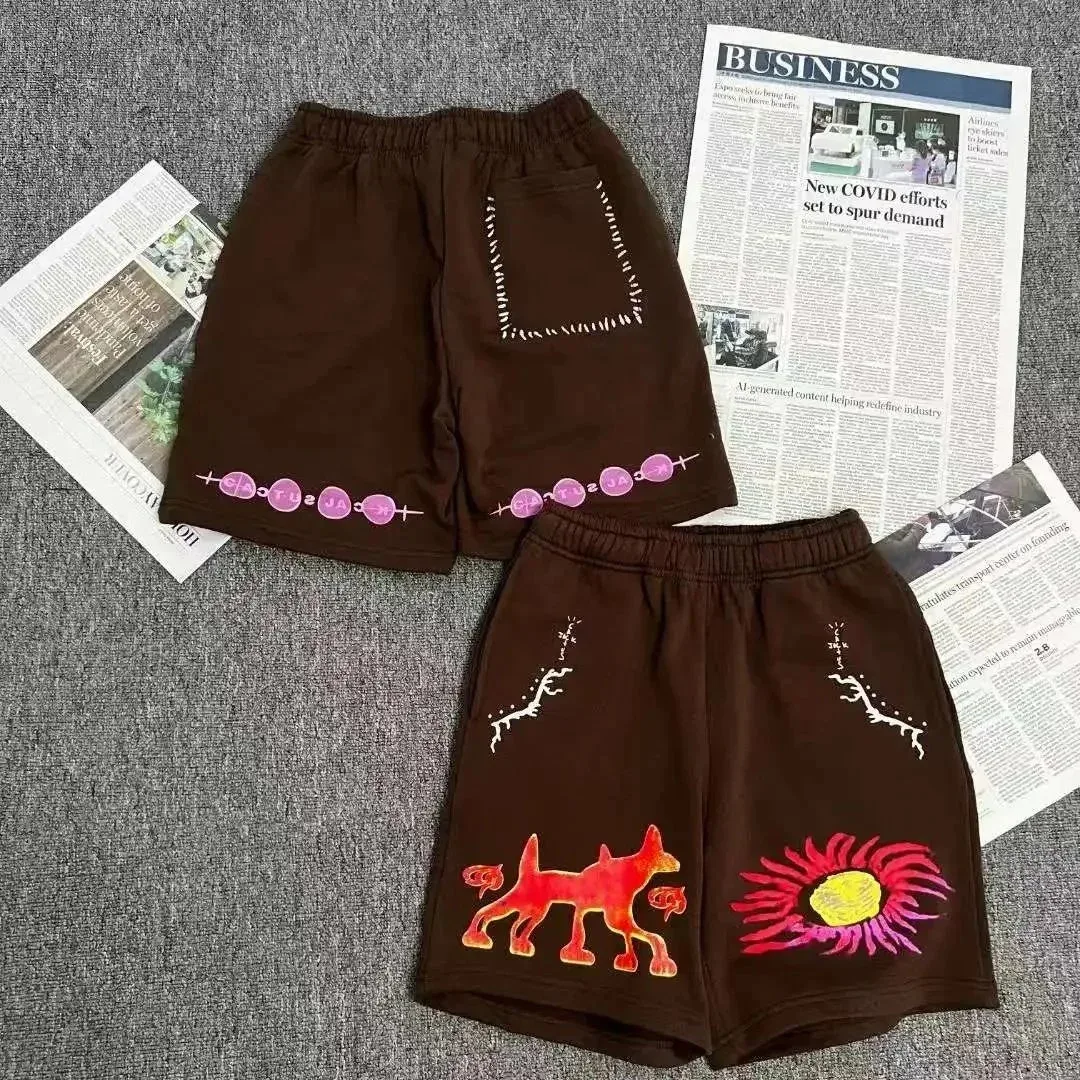 A Bathing Ape A Bathing Ape BAPE STA Brown Shorts with Cactus Jack Print Brown - 1