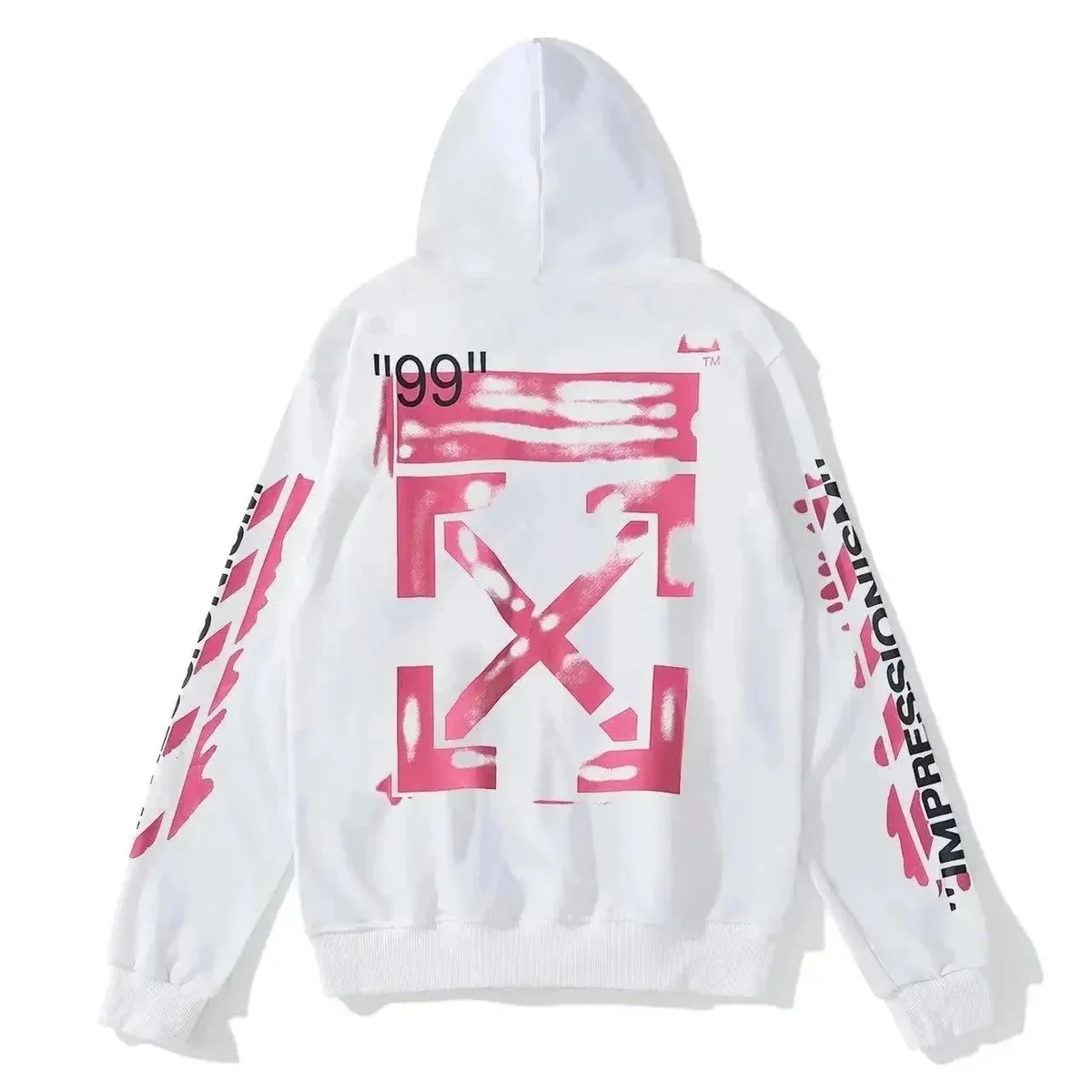 Off-White Off-White Out Of Office White Hoodie with Pink Print White - 1