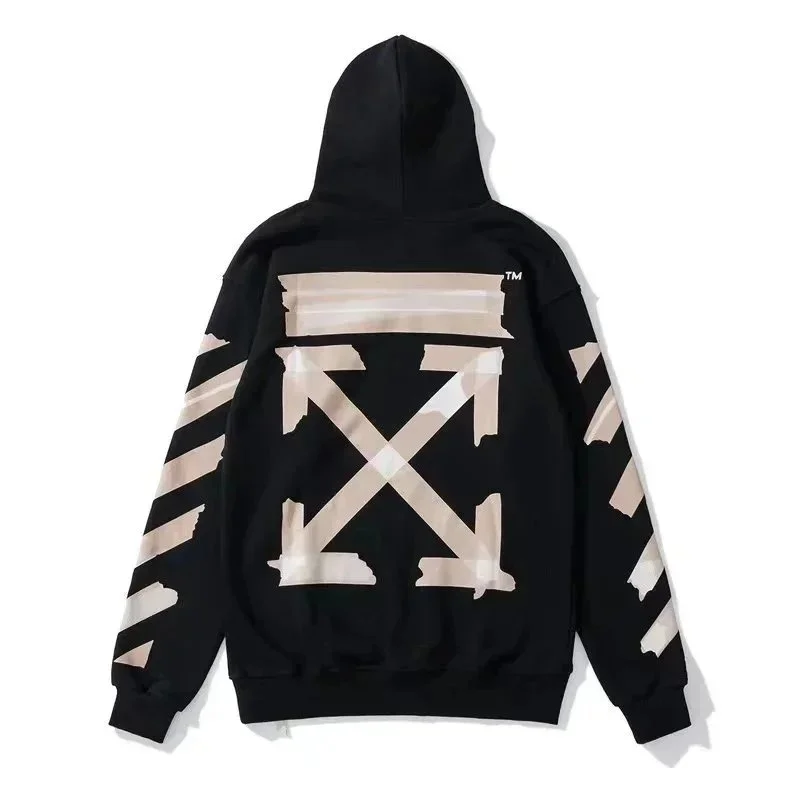 Off-White Off-White Out Of Office Black Hoodie with Beige Arrows Black - 1
