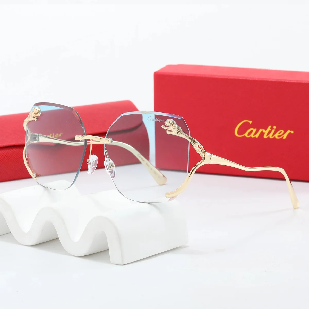 Cartier Cartier Panther Frameless Sunglasses Gold Gold - 1