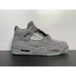 Jordan Nike Air Jordan 4 Grey Suede Sneakers Grey - 1