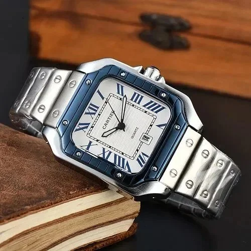 Cartier Cartier Santos Blue & Silver Quartz Watch Blue - 1