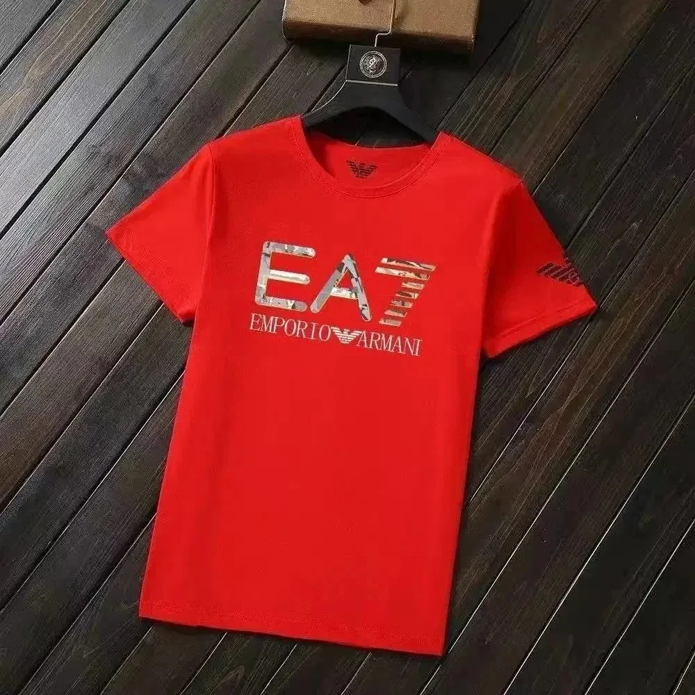 Armani Emporio Armani EA7 Red Logo T-Shirt Red - 1