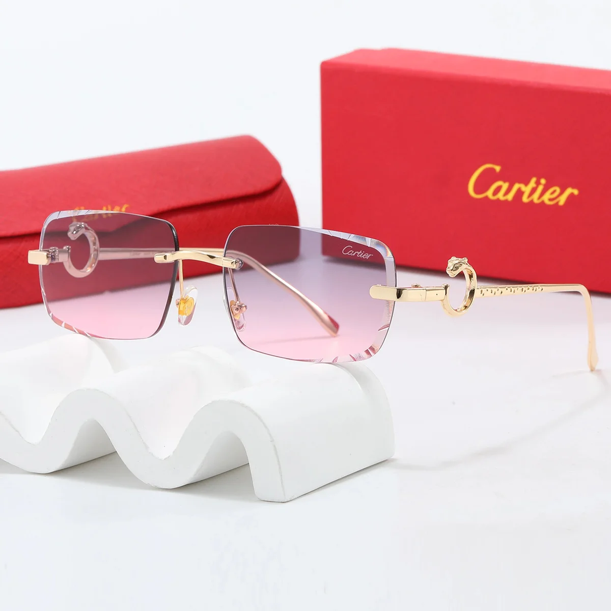 Cartier Cartier Panthère Pink Gradient Sunglasses Pink - 1