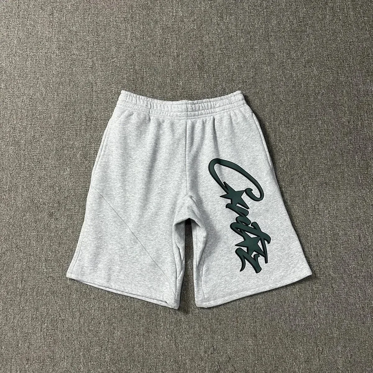 Other Unisex Grey 'Critt' Script Print Shorts Grey - 1
