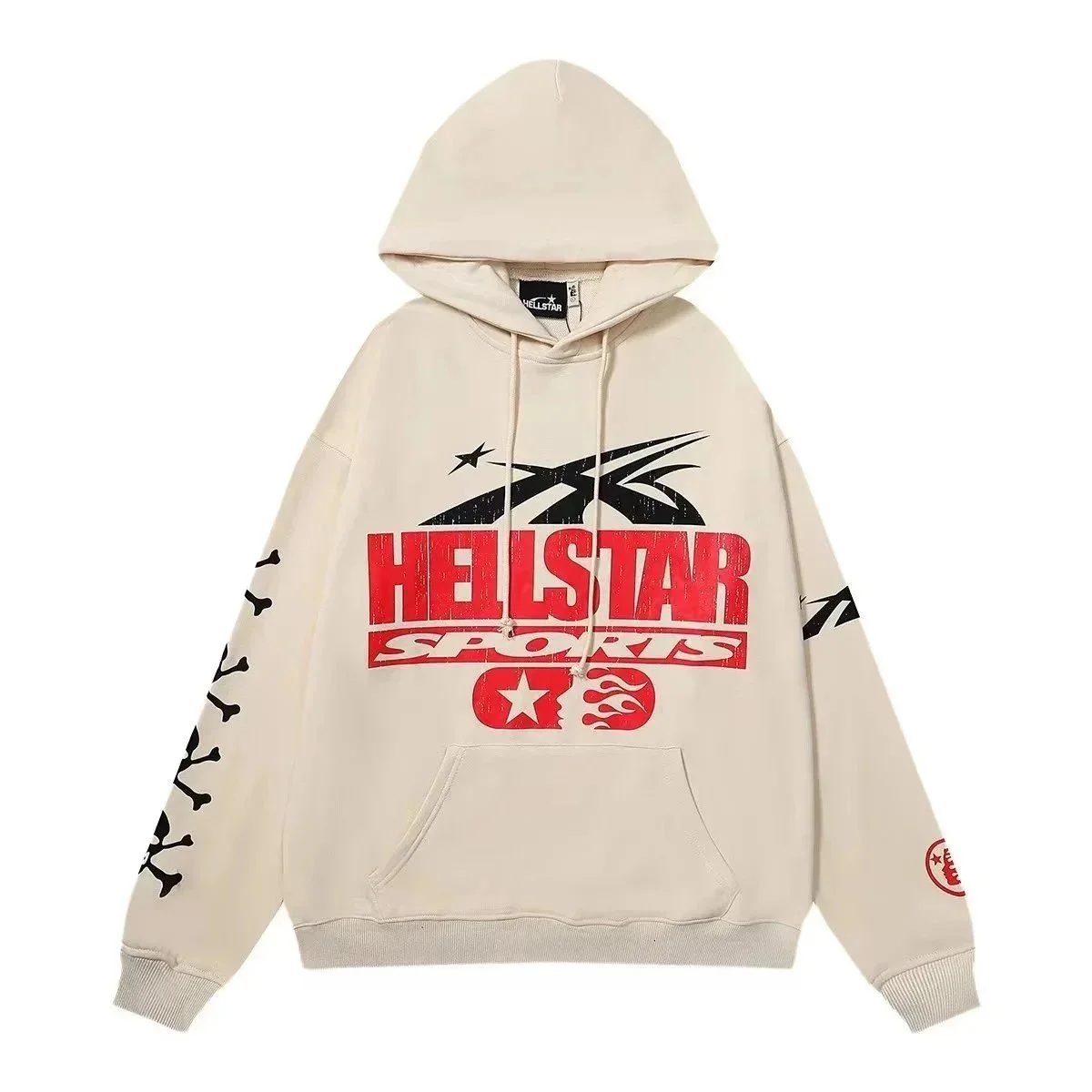 Hellstar Hellstar Studios Cream Hoodie with Graphic Print Cream - 1