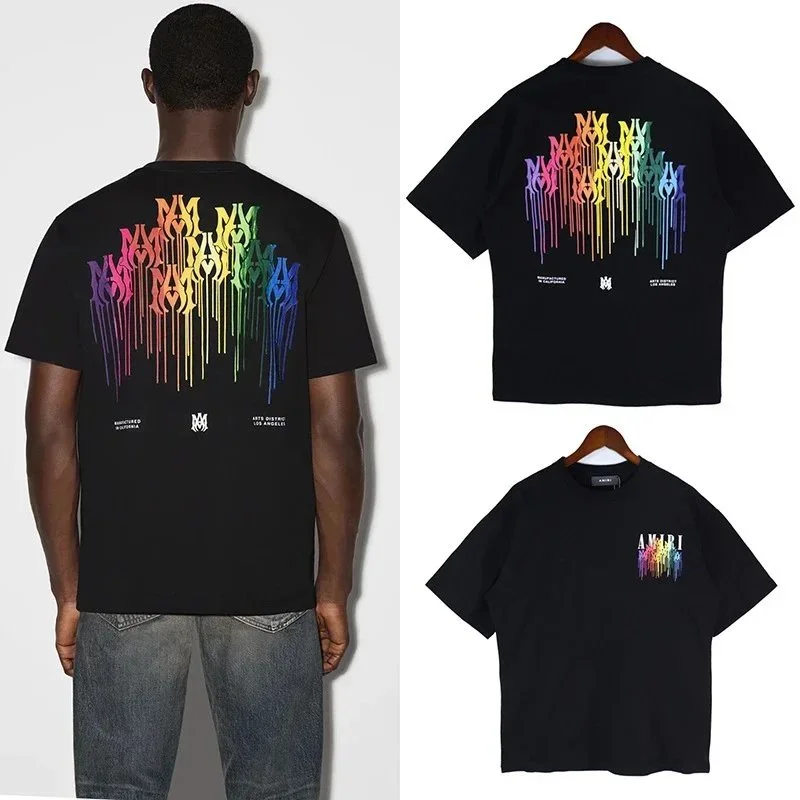 Amiri Amiri Rainbow Logo T-Shirt Black Casual Black - 1