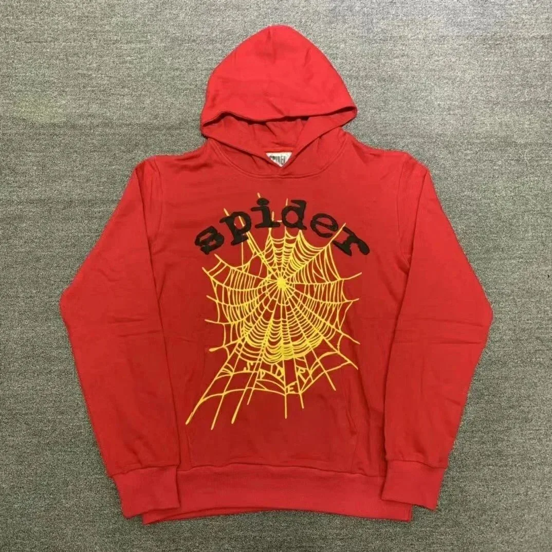 Other Spider Web Print Red Hoodie Red - 1