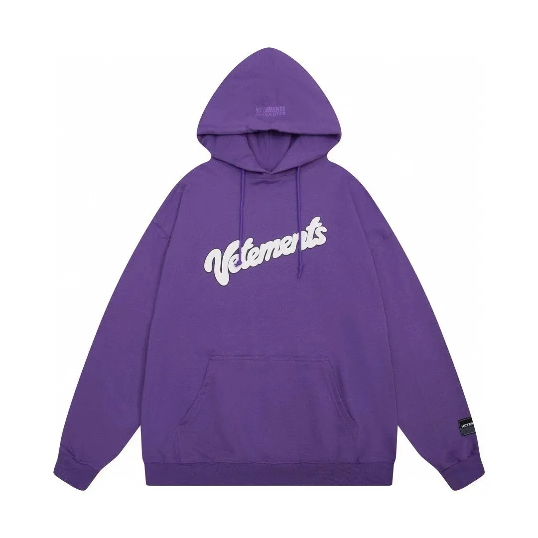 Vetements Vetements Purple Vetements Script Hoodie Purple - 1