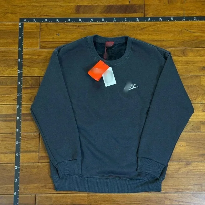 Nike Nike Crewneck Sweatshirt Dark Grey Solid Top Grey - 1