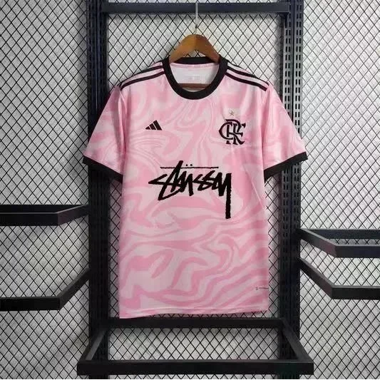 Adidas Adidas x Stussy Flamengo Pink Jersey Pink - 1