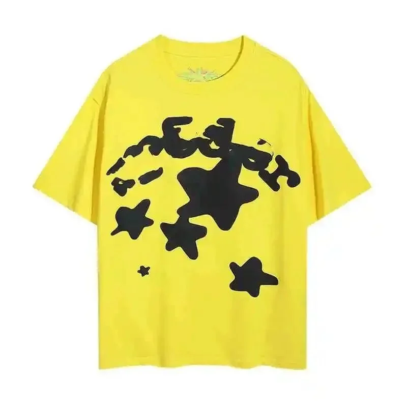Other Yellow Star Print Oversized T-Shirt Yellow - 1