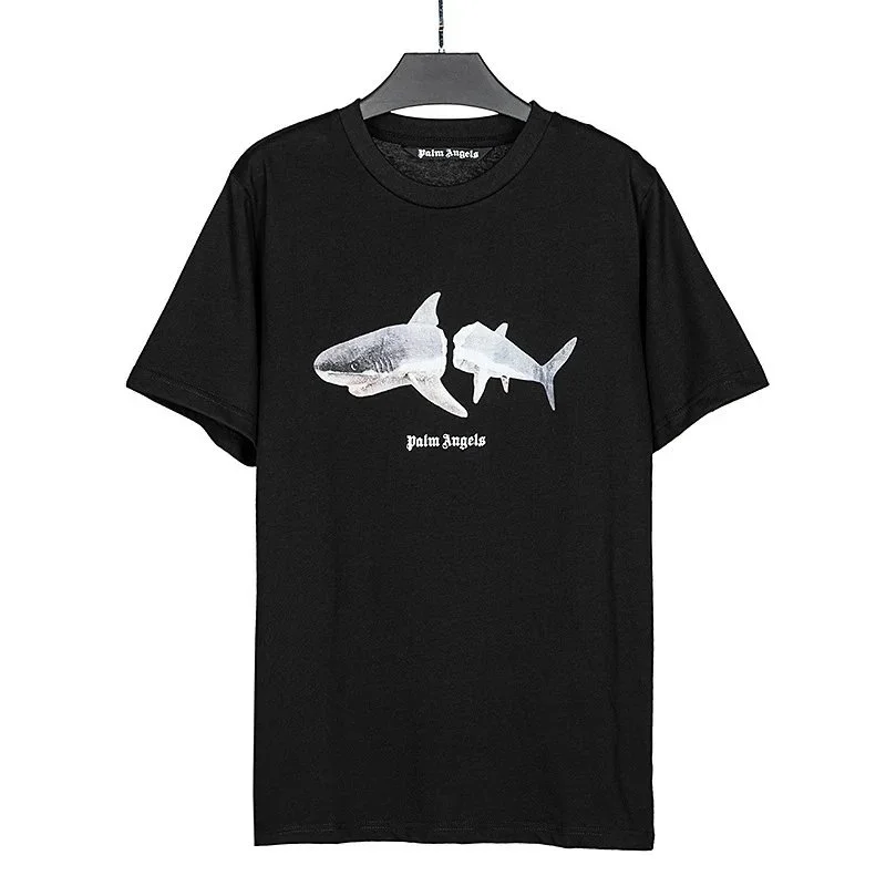 Palm Angels Palm Angels Shark Print Black T-Shirt Black - 1