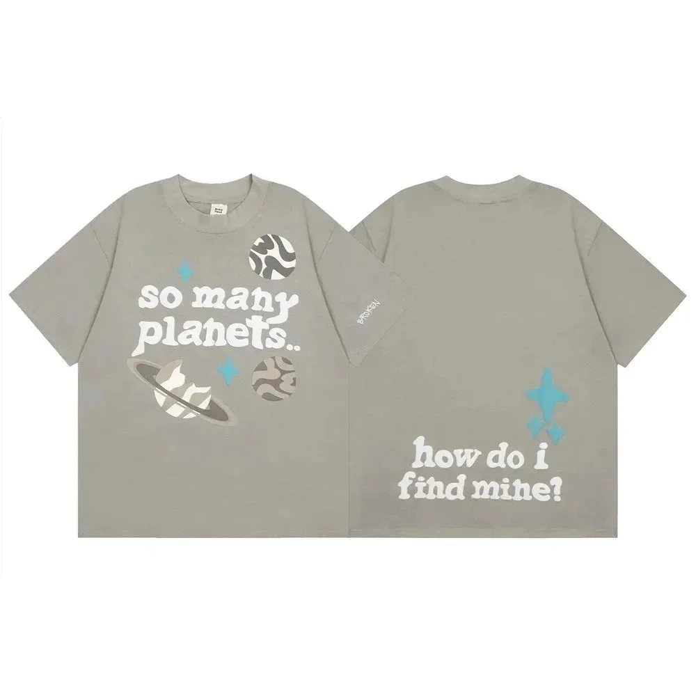 Other Unisex Grey 'So Many Planets' Graphic T-Shirt Grey - 1