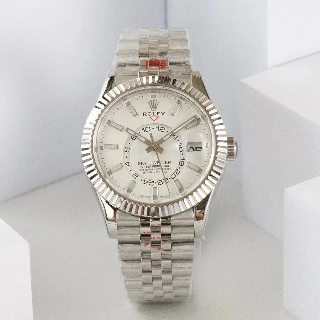 Rolex Rolex Sky-Dweller White Dial Stainless Steel Watch Silver