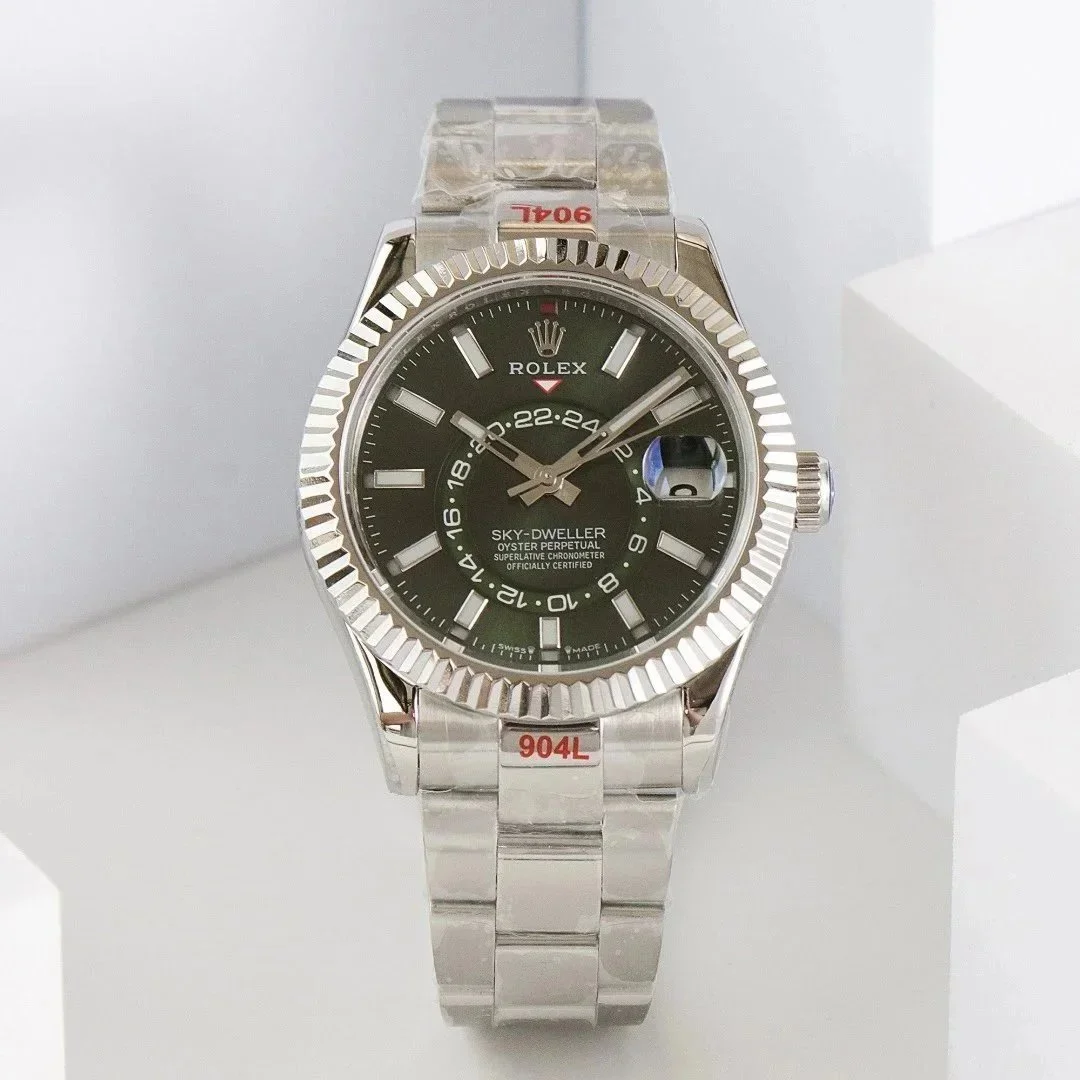 Rolex Rolex Sky-Dweller Green Dial Stainless Steel Watch Green - 1