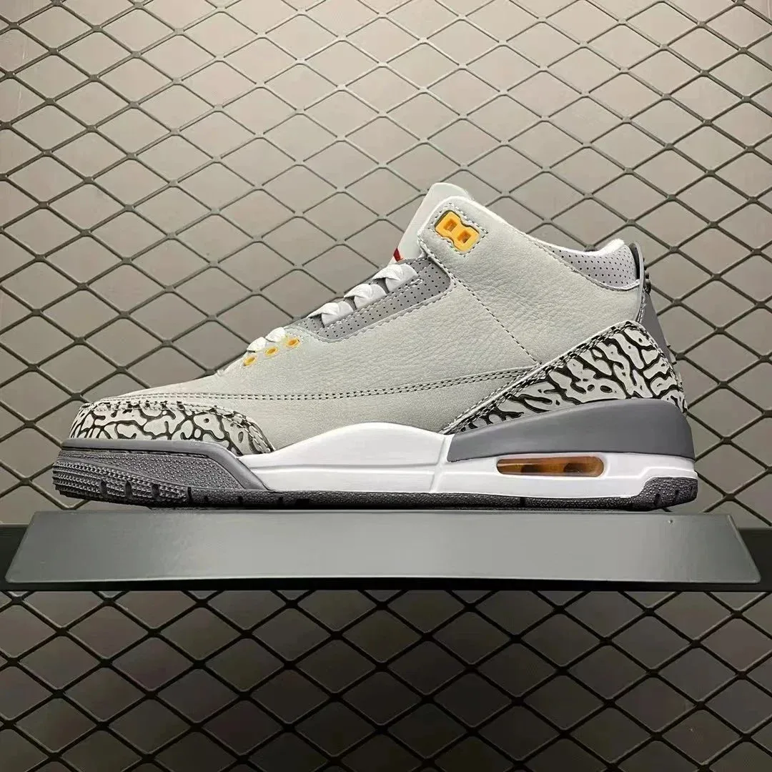 Jordan Nike Air Jordan 3 Grey Cement Sneakers Grey - 1