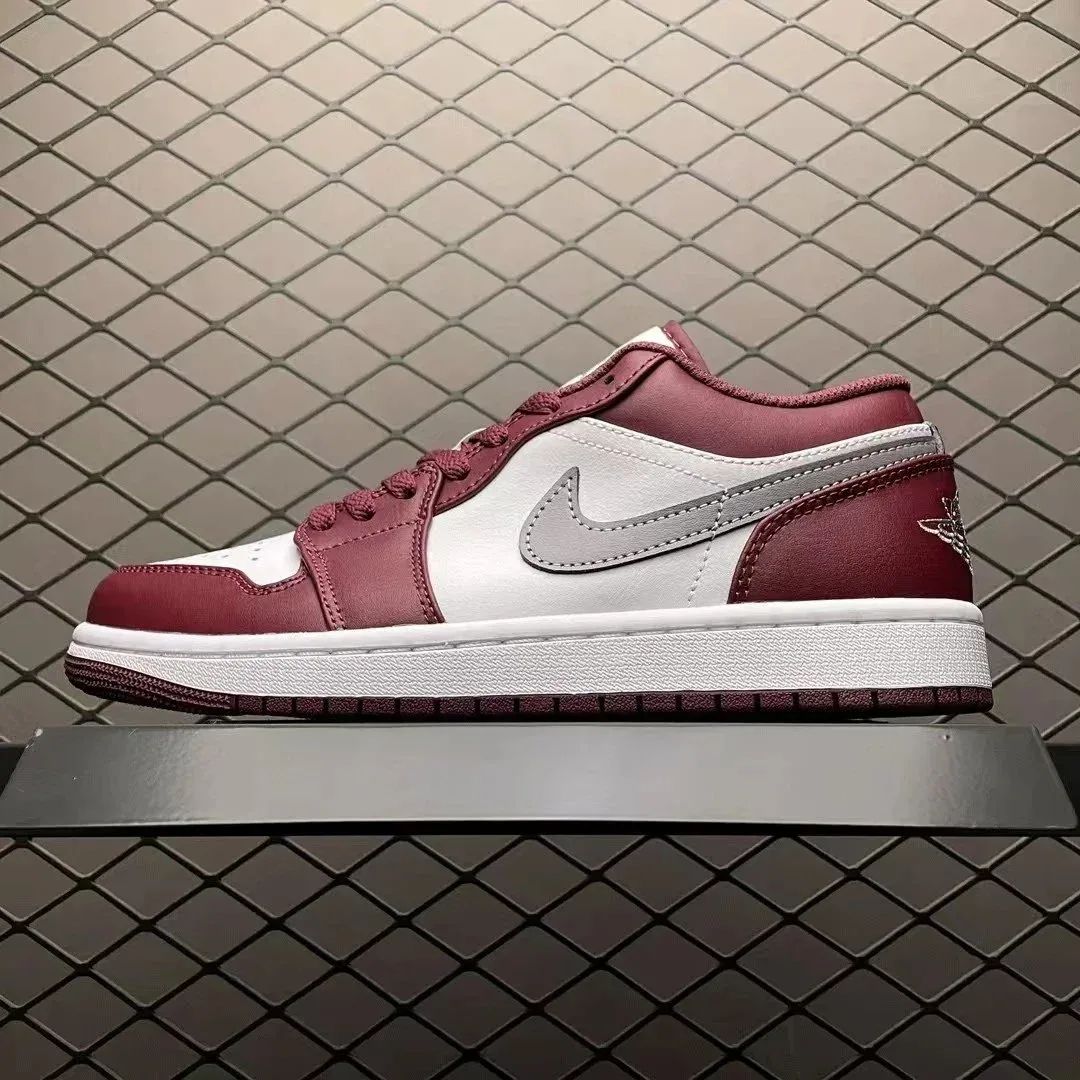 Jordan Nike Air Jordan 1 Low Burgundy/White Sneakers Red - 1