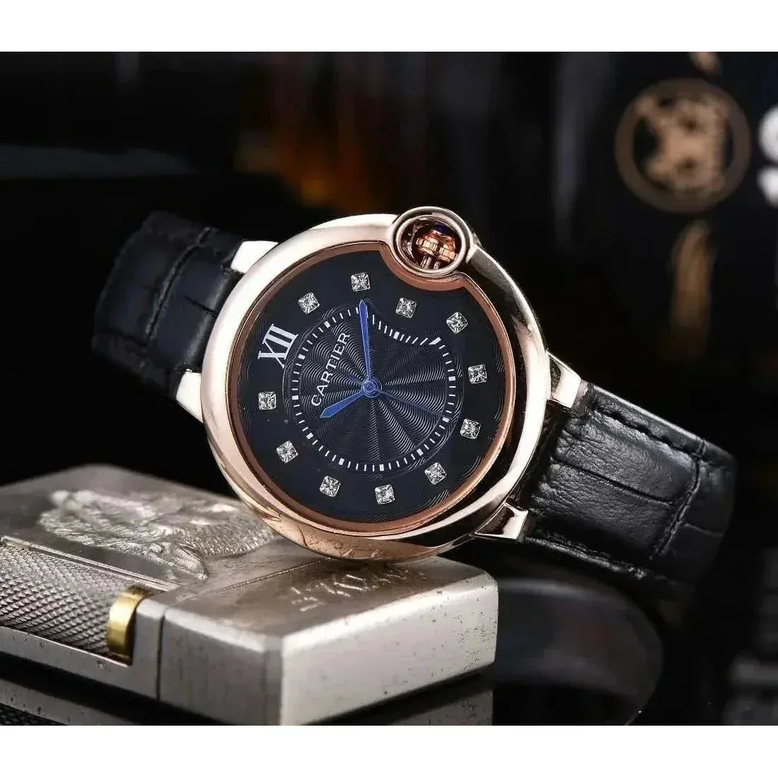 Cartier Cartier Ballon Bleu Black Leather Watch Black - 1
