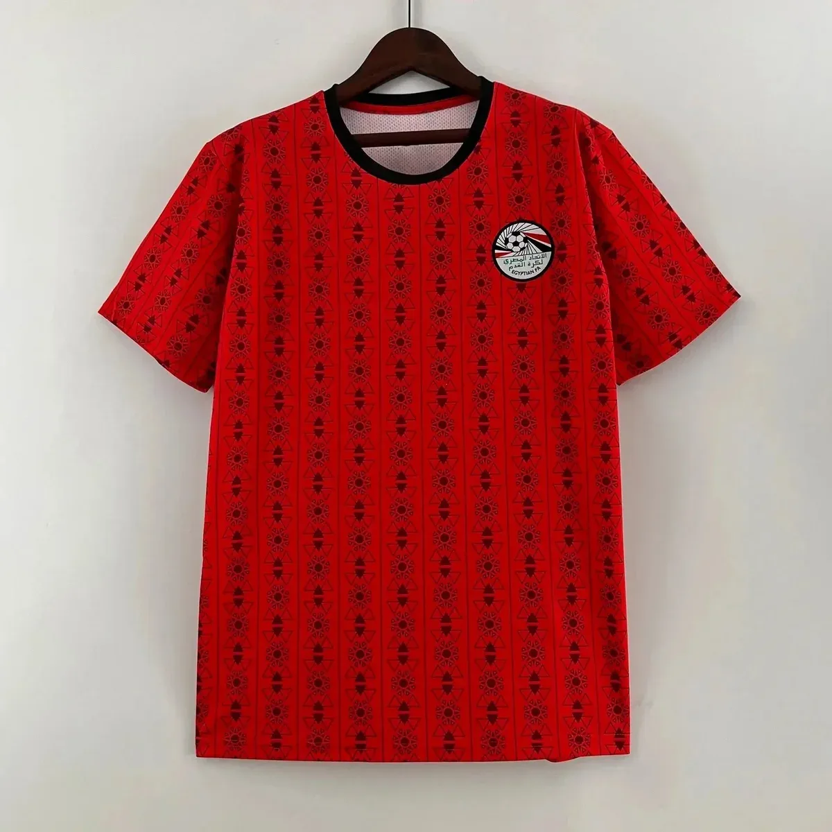 Other Red Patterned T-Shirt with Egyptian Football Emblem Red - 1