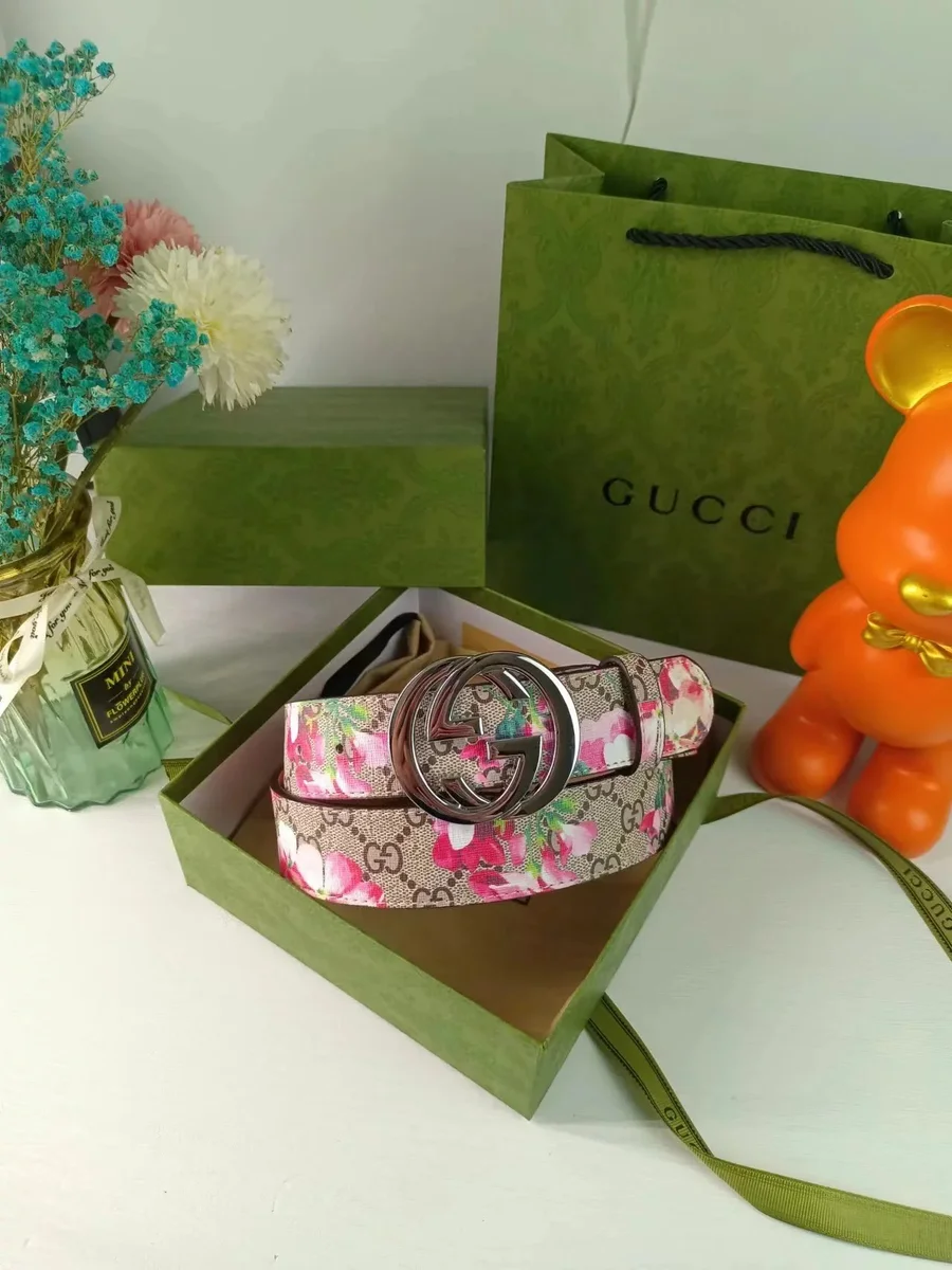 Gucci Gucci GG Marmont Floral Belt Pink - 1