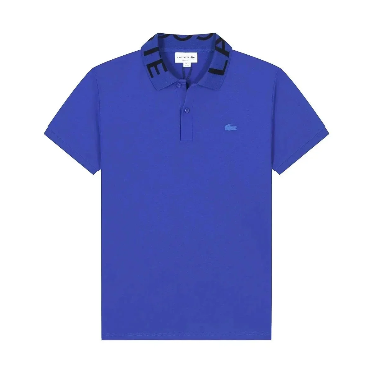 Lacoste Lacoste Blue Polo Shirt with Lettered Collar Blue - 1