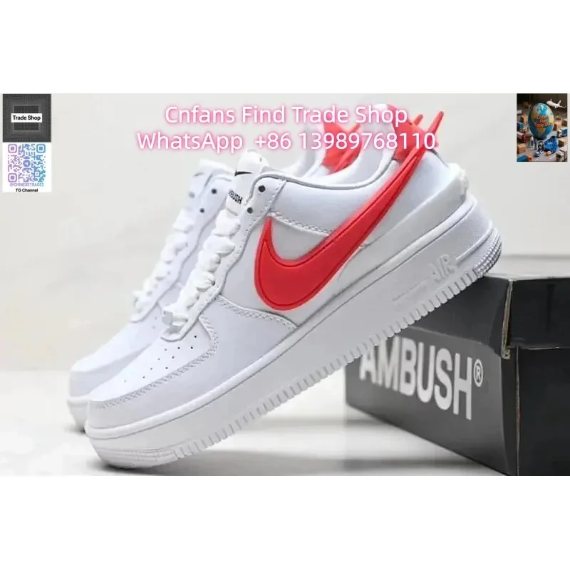 Nike Nike Air Force 1 White Red Sneakers White - 1