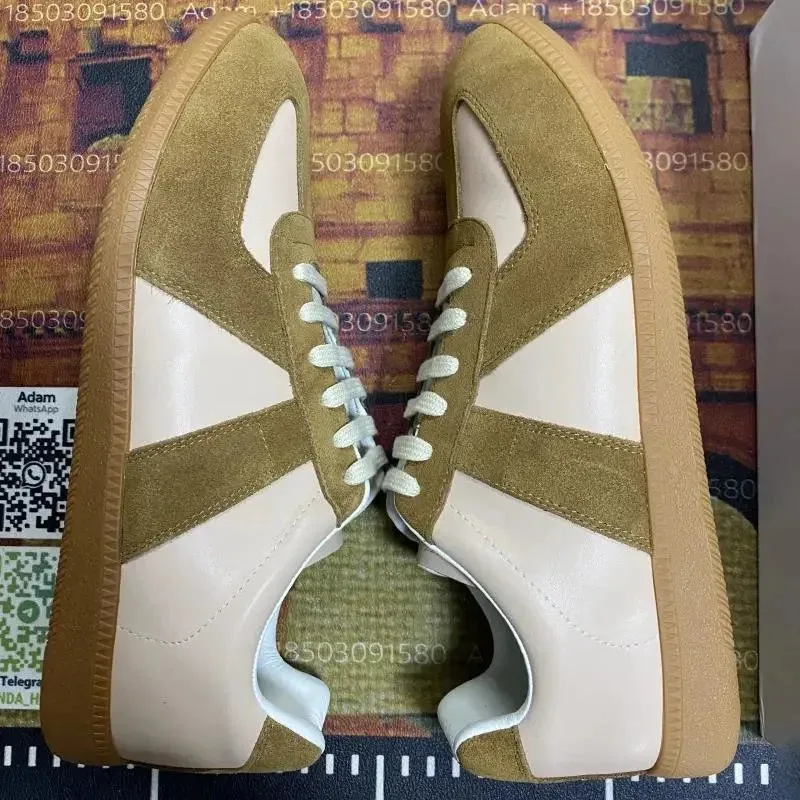 Other Unisex Suede & Leather Low-top Sneakers Beige - 1