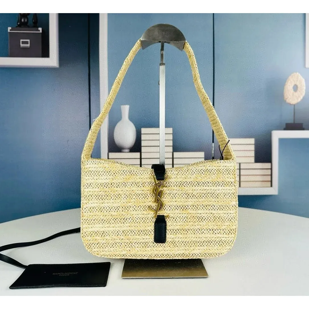 Saint Laurent Saint Laurent Kate Raffia Handbag Beige Beige - 1