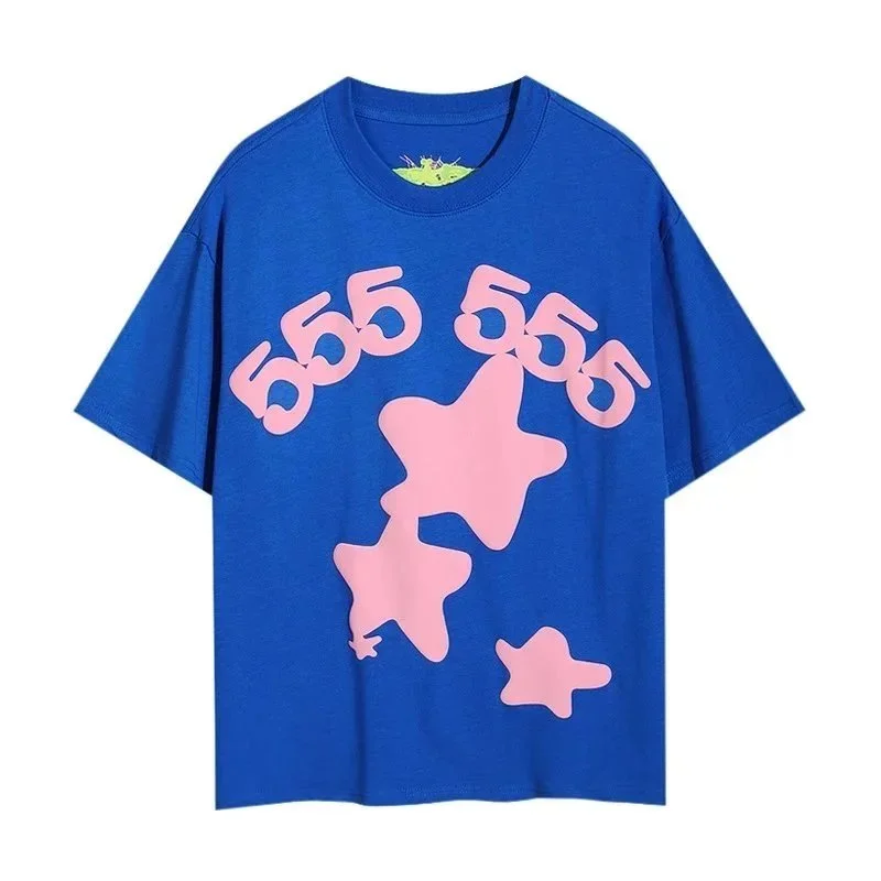 Other Blue '555' Star Print T-Shirt Blue - 1