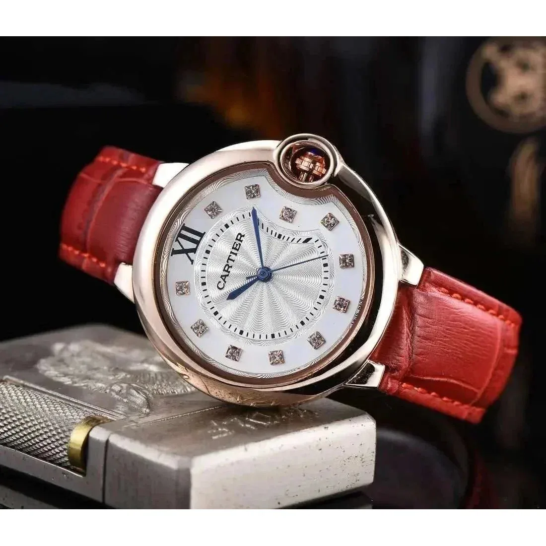Cartier Cartier Ballon Bleu Red Leather Watch Red - 1