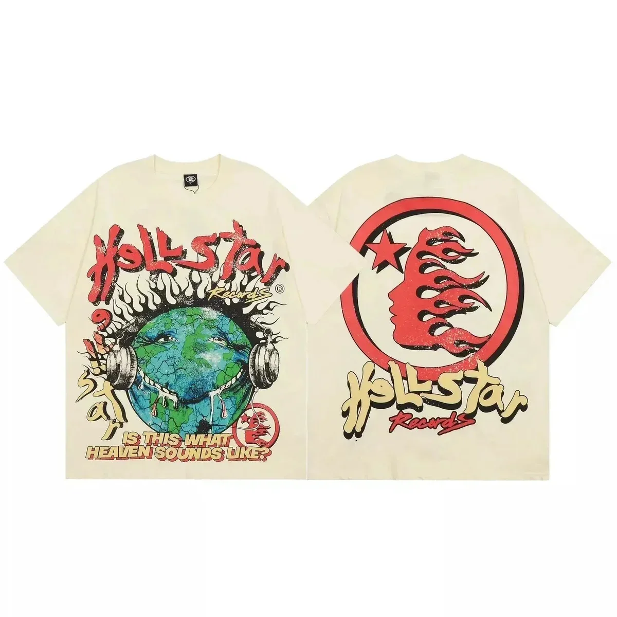 Hellstar Hellstar Studios Is This What Heaven Sounds Like? T-Shirt Cream - 1
