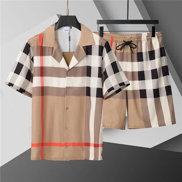 Burberry Burberry Plaid Short Set Beige/Black/Red Casual Beige - 1