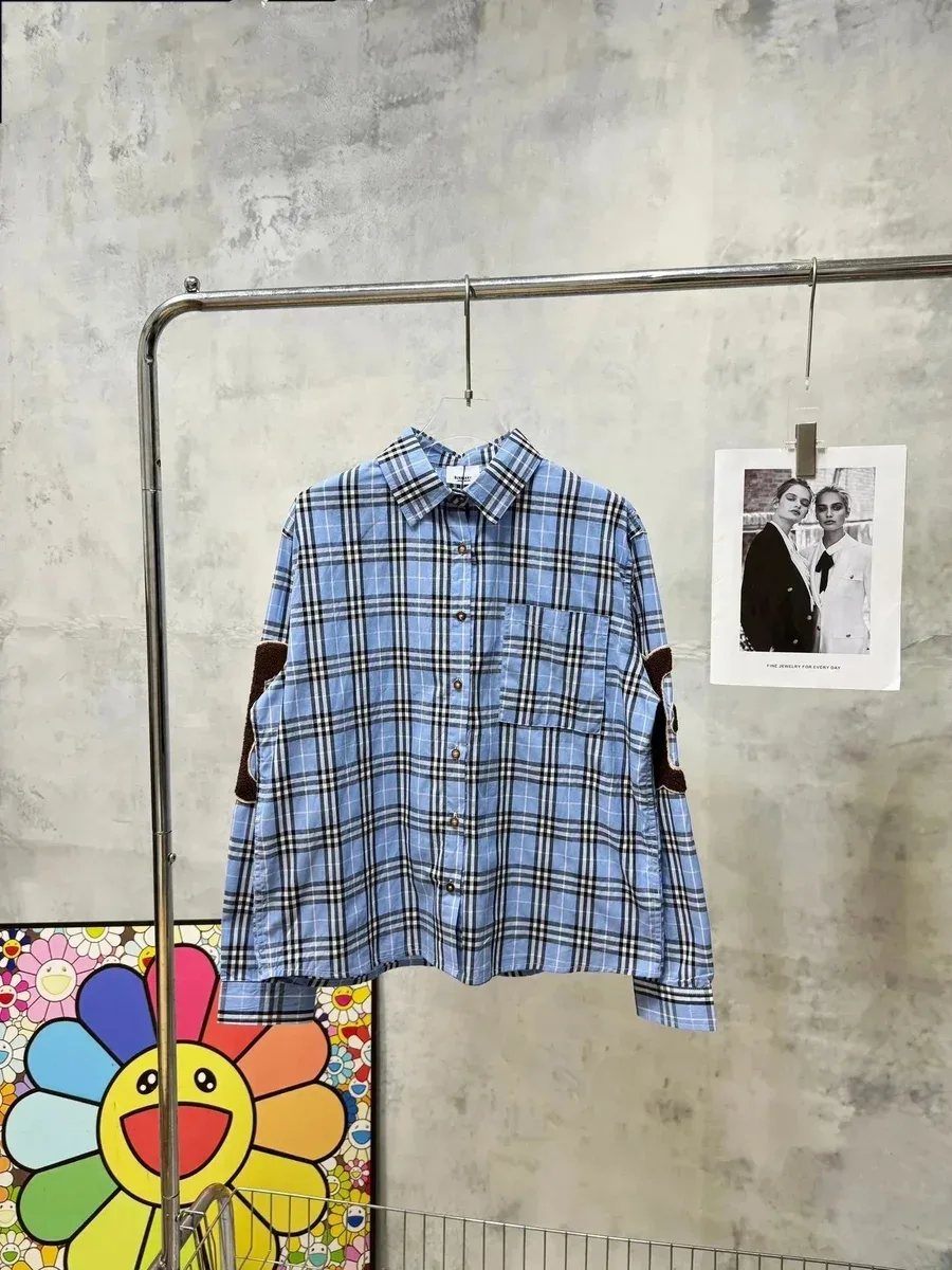 Burberry Burberry Vintage Check Oversized Shirt in Blue Blue - 1