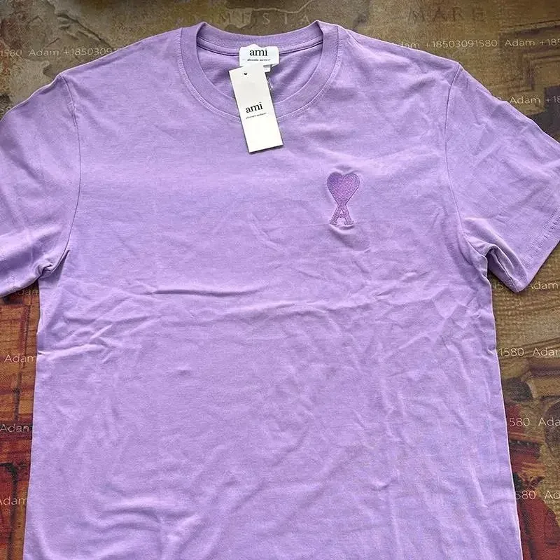 Ami Paris Ami Paris Ami de Coeur Lilac T-Shirt Purple - 1