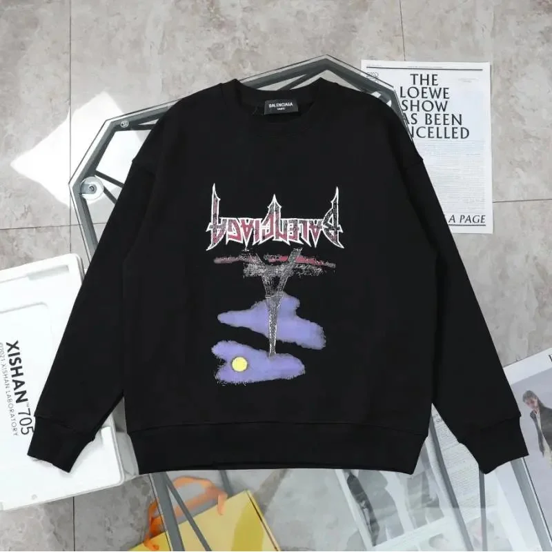 Balenciaga Balenciaga Lowvetta Black Graphic Sweatshirt Black - 1