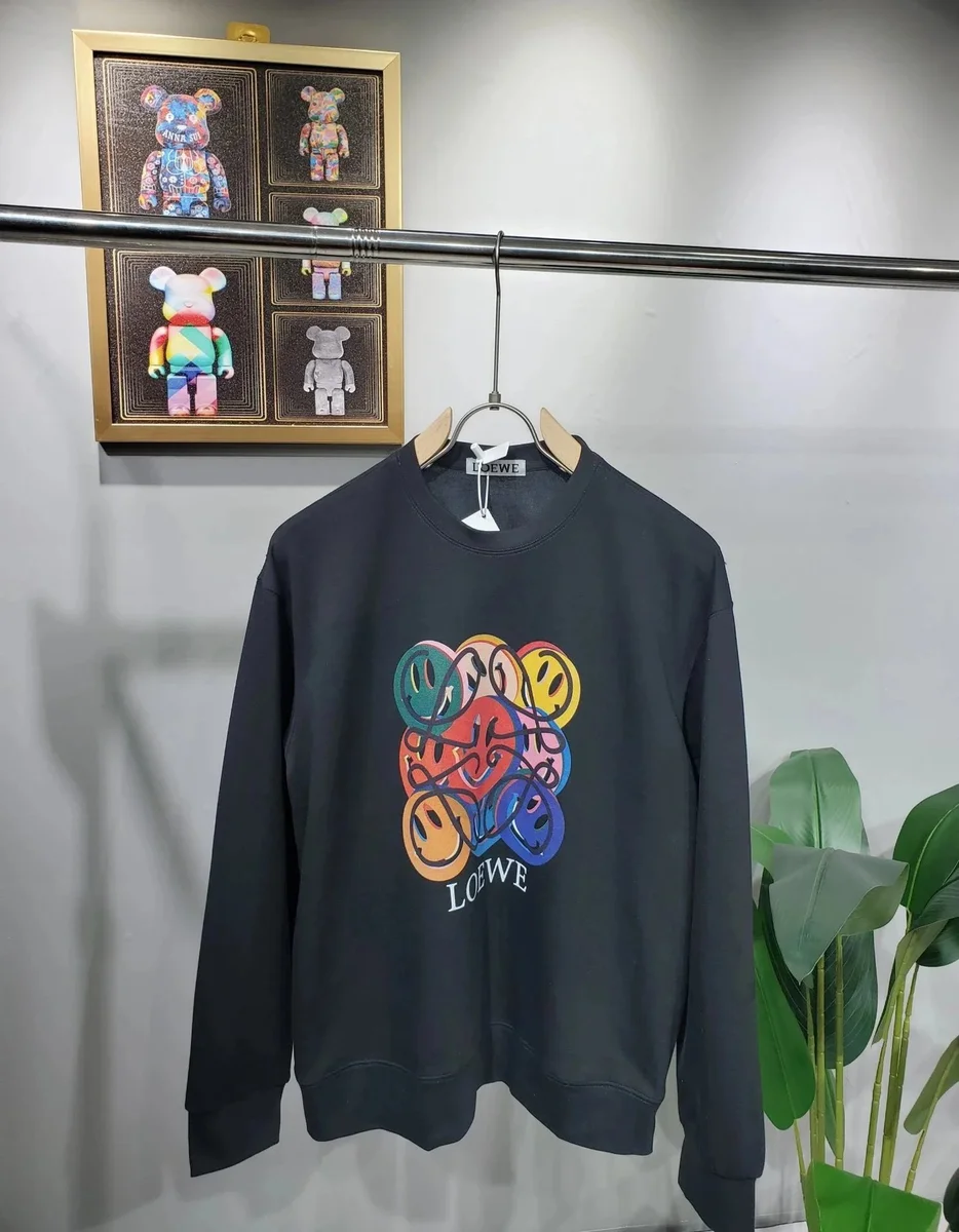 Loewe Loewe Smiley Print Crewneck Sweatshirt Navy - 1