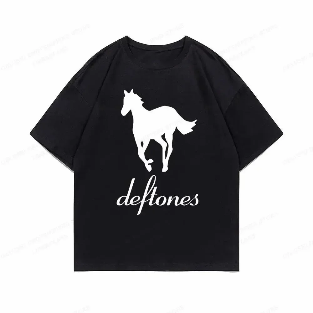 Other Black Deftones Horse T-Shirt Black - 1