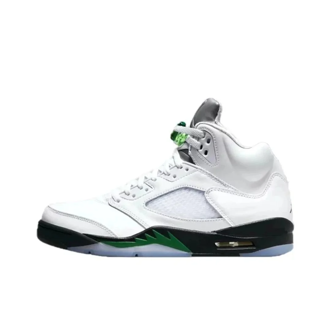 Jordan Nike Air Jordan 5 White Green Black Sneakers White - 1