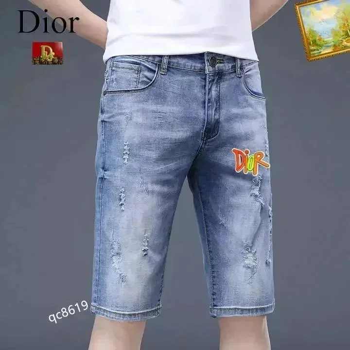 Dior Dior Denim Shorts Blue Solid Men Blue - 1