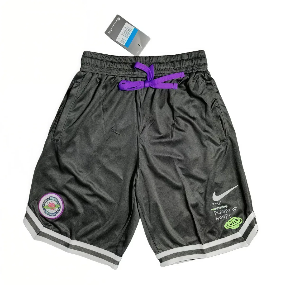 Jordan Nike Air Jordan 1 Basketball Shorts Black Purple Black - 1