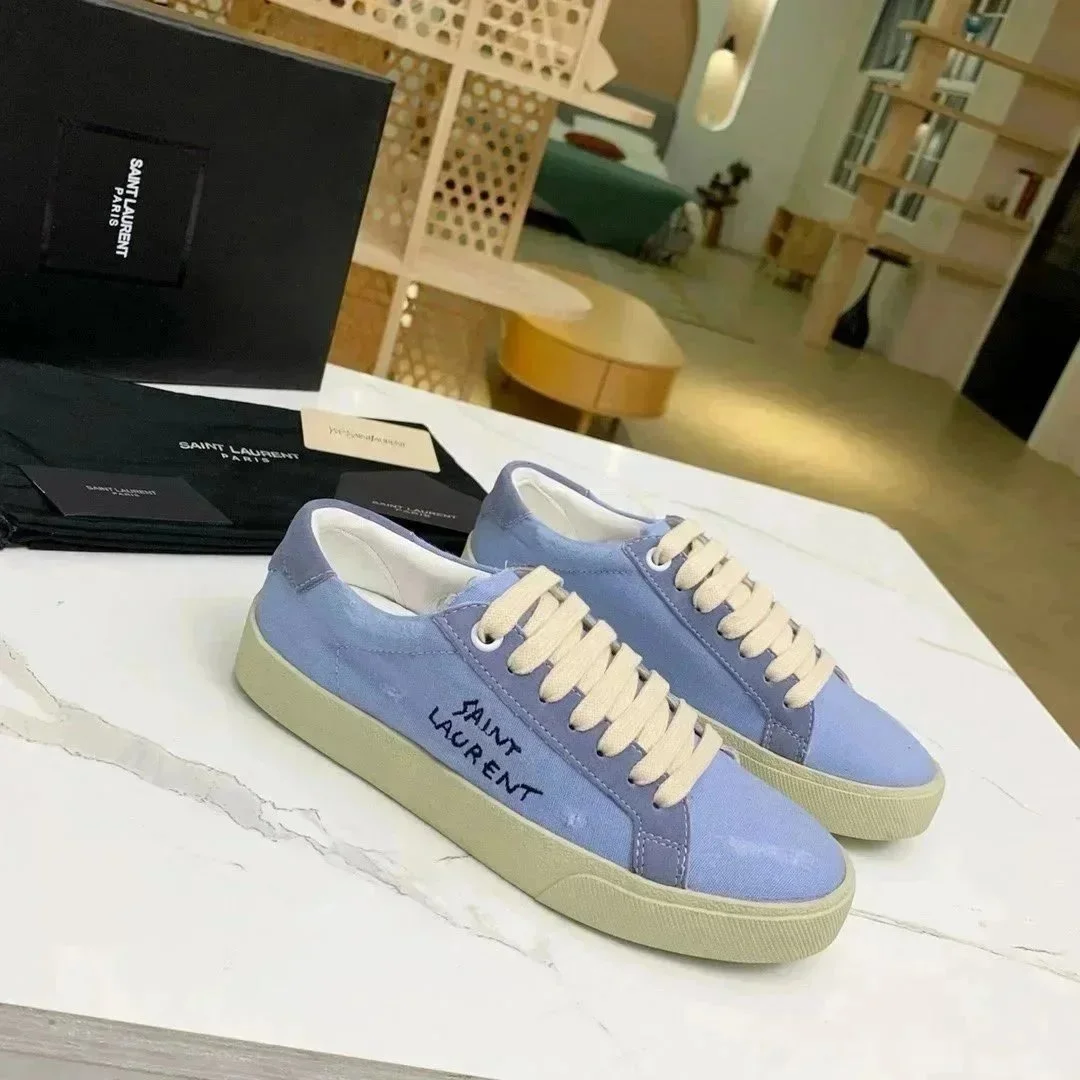 Saint Laurent Saint Laurent Classic Sneaker Blue Canvas Blue - 1