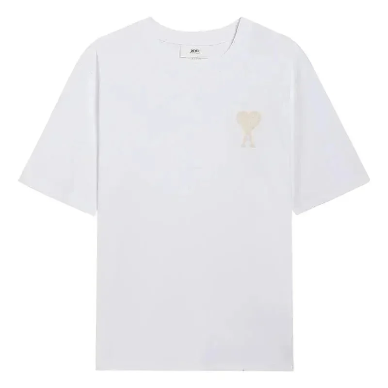 Ami Paris Ami Paris White Heart Logo T-Shirt White - 1