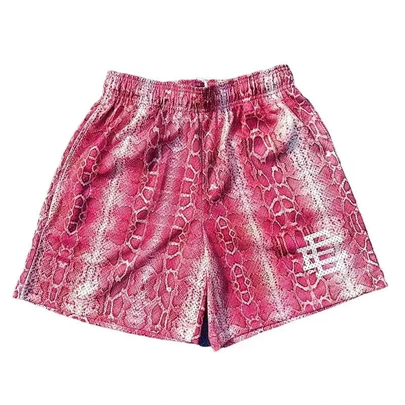 Essentials Patterned Snake Print Shorts Pink - 1