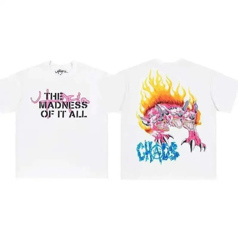 Other Unisex White 'The Madness of It All' Graphic T-Shirt White - 1
