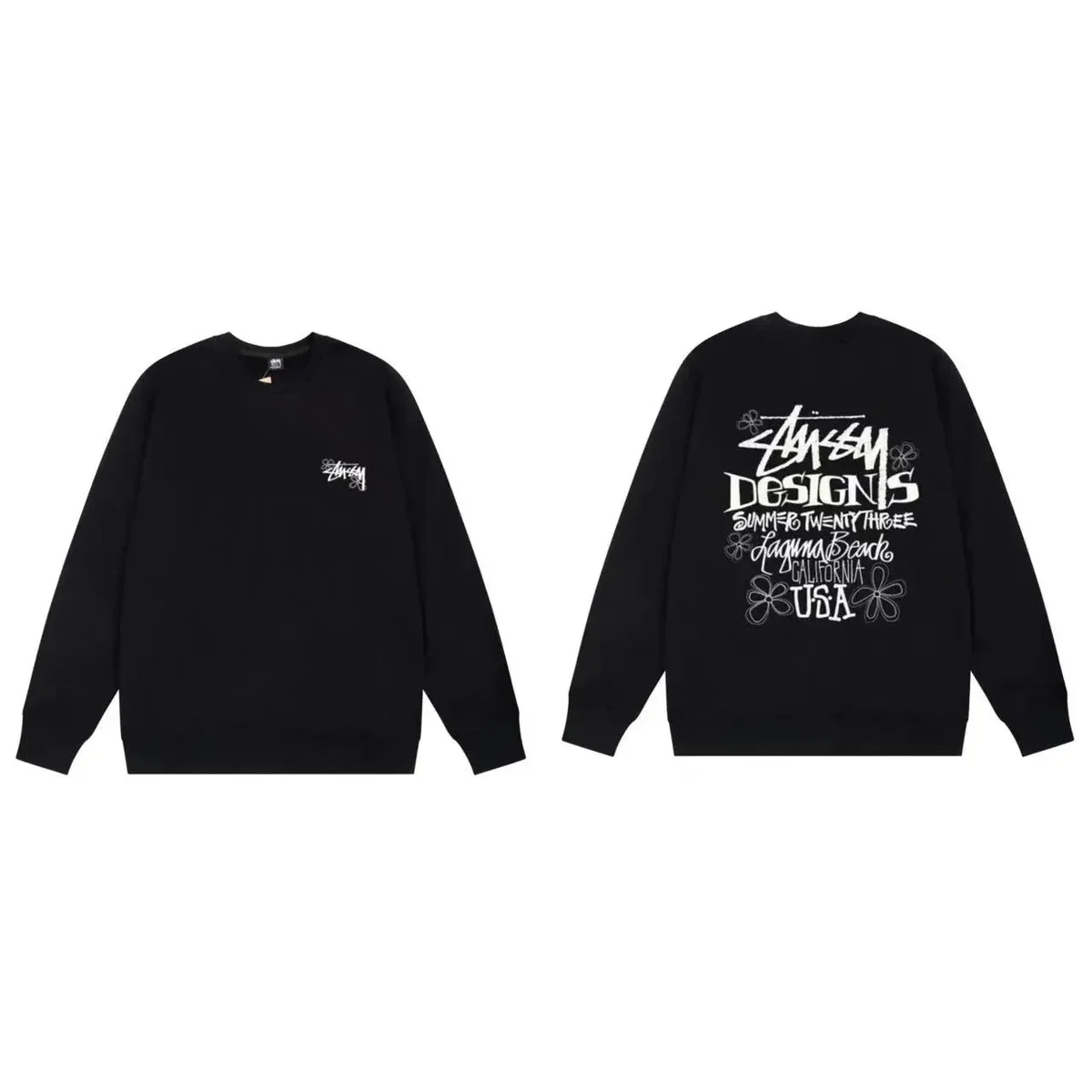 Stussy Stussy Summer 2023 Black Crewneck Sweatshirt Black - 1