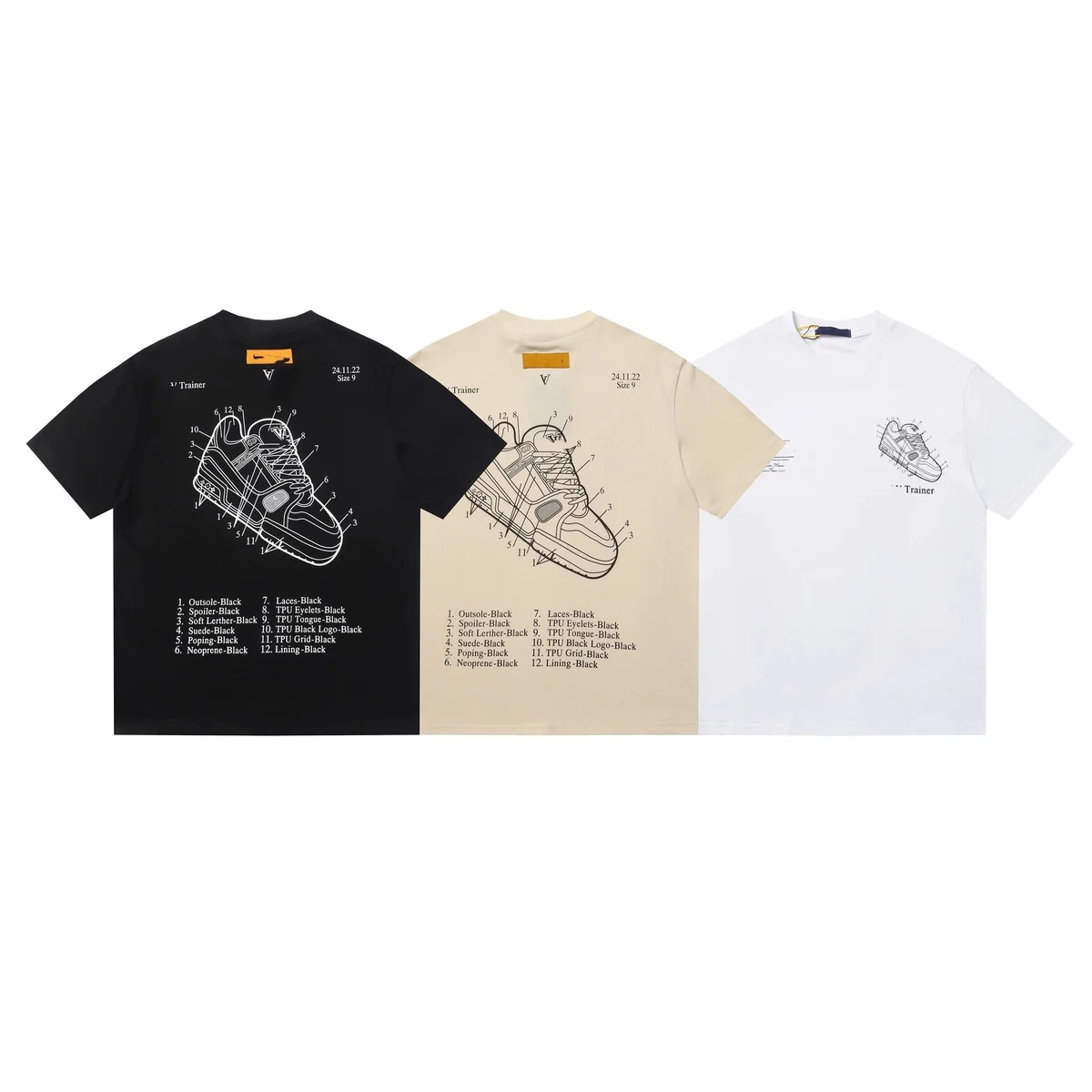 Other Unisex Trainer Tech T-Shirt in Black, Beige, White Black - 1