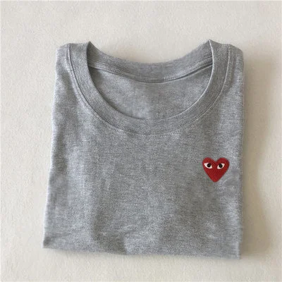Comme des Garçons Comme des Garçons Heart Logo Grey T-Shirt Grey - 1