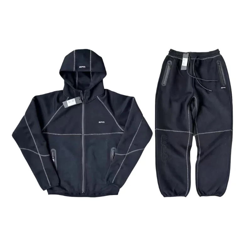 Other Unisex Black & Grey Tracksuit Set Black - 1